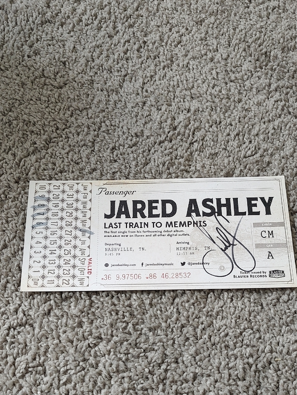 Jared Ashley Signed Autograph